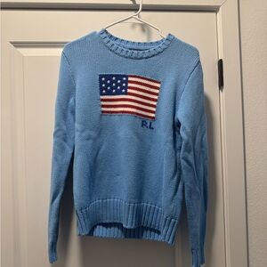 Polo Ralph Lauren Blue Sweater with American Flag